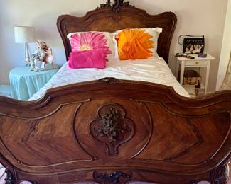 Late 19th Century French Louis XV Style Walnut Bed