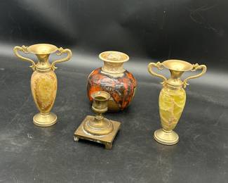 MCM Onyx candlesticks