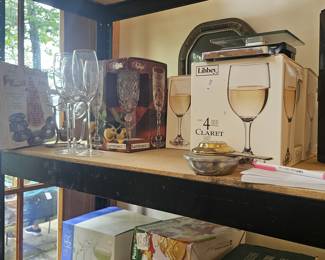 Lots of wine and glassware
