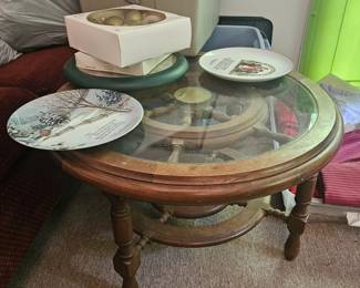 Old ship wheel table!