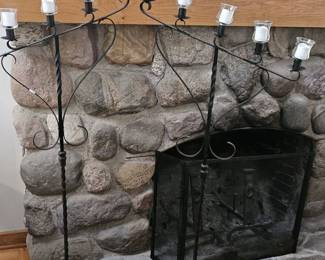 Hand made iron candle stands.