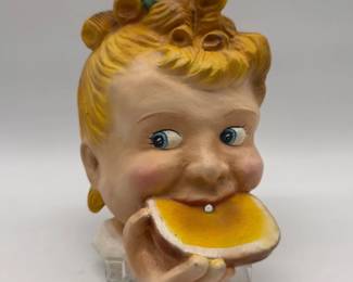Chalk ware Little Miss Sunbeam string holder