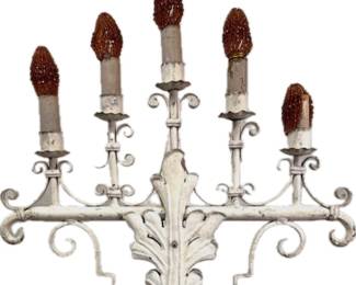 Vintage cast iron, metal candelabra lamp