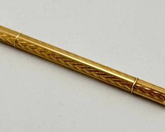 Victorian gold filled snuff spoon, toothpick