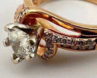 Size 6.5 heart shaped natural diamond (0.65 carats, H color, Si1 clarity)