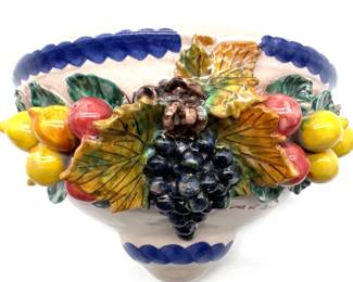 Majolica wall pocket