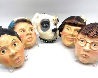 Chalk ware "Our Gang" string holders