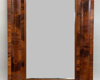 Antique flame mahogany mirror