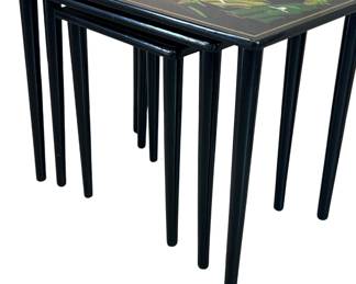 Lacquered Asian style nesting tables