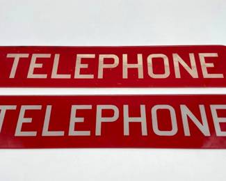 Red glass Telephone signs (2)