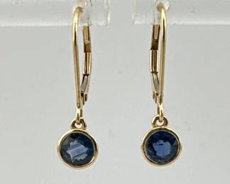 14kt sapphire dangle earrings