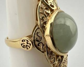 14kt jade dinner ring