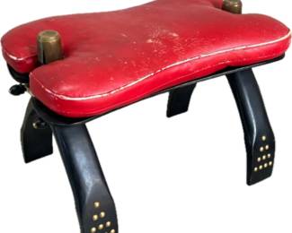 Camel saddle ottoman