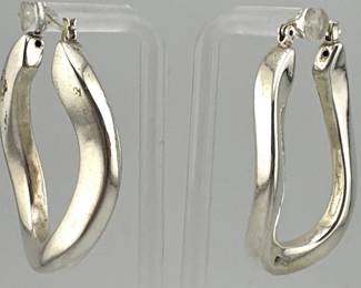 Large sterling silver hoops