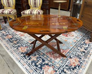 Rosewood with brass inlay butlers table - purchased in Bahrain then imported