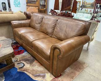 As new - Nebraska furniture mart leather sofa and chair available