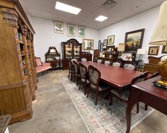 3 pedestal dining table and buffet - custom made in Dubai then imported