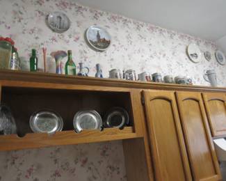 Steins. bottles, collectors plates etc..