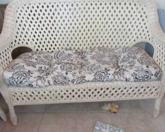 Summer outdoor wicker type sofa.