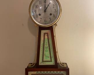 Seth Thomas Banjo Clock E899-159, it works, 29” tall x 10” wide