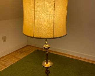 MCM brass lamp with Gammon’s of Newport News lampshade linen with silk lining