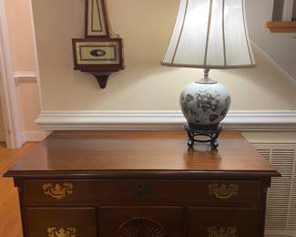 William Seay Queen Anne lowboy with carved fan detail