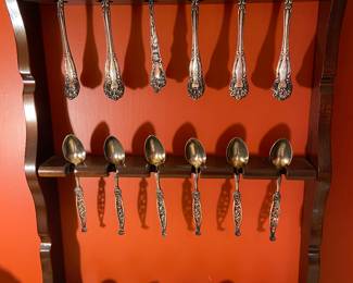 Vintage spoon collection in display box