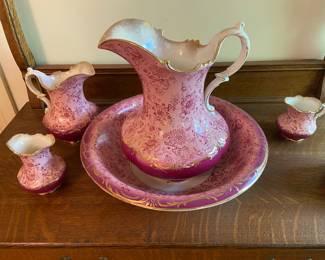 Antique wash basin and accessories, belonged to the homeowner’s grandmother