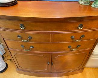 Morganton bow front small sideboard with divided drawer