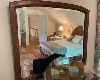 Quarter-sawn oak mirror