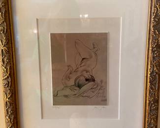 Signed nude print, #159/185, 9” x 11”