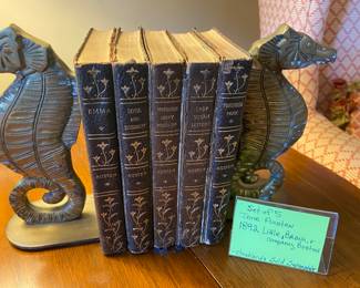 Set of five Jane Austen books with 1892 copyright, note some condition issues due to age