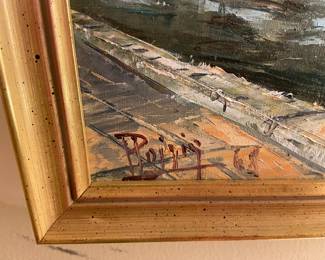 Oil on canvas art purchased in the 1960’s in Paris on the streets, 3 paintings by the same artist