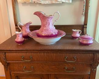 Quarter-sewn oak wash stand