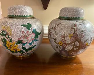 Gold Imari Ginger jars with design on both sides