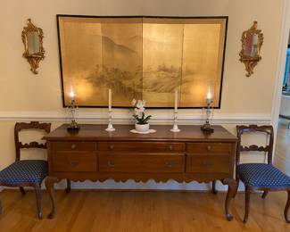 Maple sideboard buffet by William Aubrey Seay of Louisa, VA, with lined flatware drawer, made in 1970