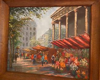 Oil on canvas art purchased in the 1960’s in Paris on the streets, 3 paintings by the same artist