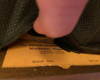 Henkel-Harris corner chair original label