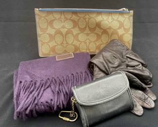 COACH Scarf, Wallet, zippered small bag