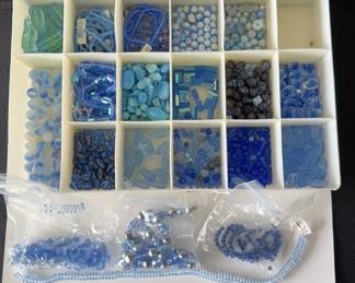 Blue jewelry making beads