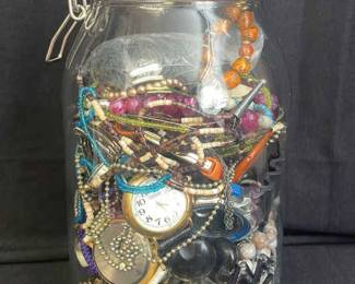 Large Jar of broken jewelry