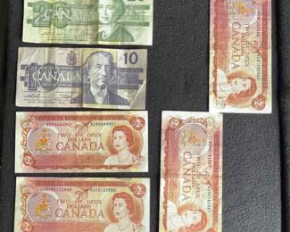 Vintage Canada paper money