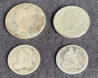 U.S. 1899 & 1876 plus other coins
