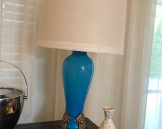 Vintage Venetian Glass Lamp with modern shade