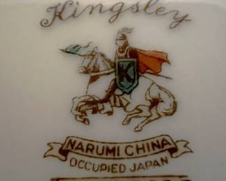 This is the mark for the Narumi China, made in Occupied Japan, of the Duchess pattern.