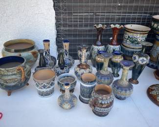 PRICE SLASH- Exquisitely crafted and rich in history, these Royal Doulton vases from 1800s England are true collector’s pieces. Known for their fine ceramic artistry and elegant detail, each vase features hand-painted motifs and some are adorned with sterling silver accents.