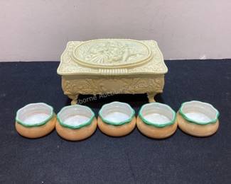 Salt dips & vintage trinket box