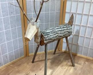 Wood Log Deer