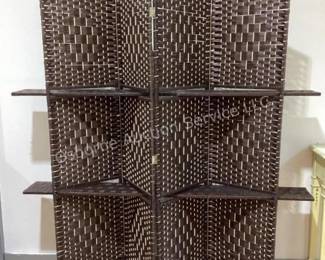Room divider with shelves