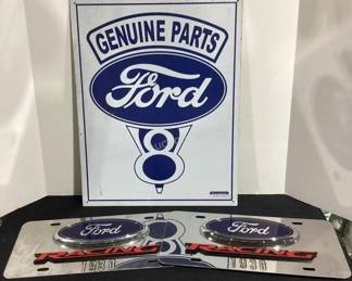 Ford metal sign & license plates